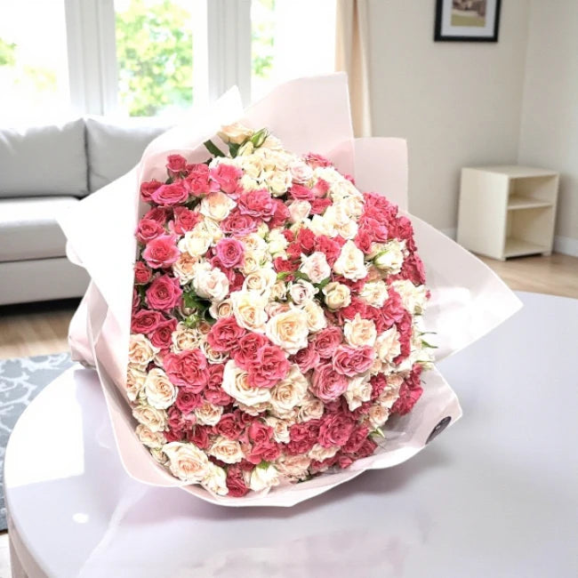 100 Baby Roses Bouquet