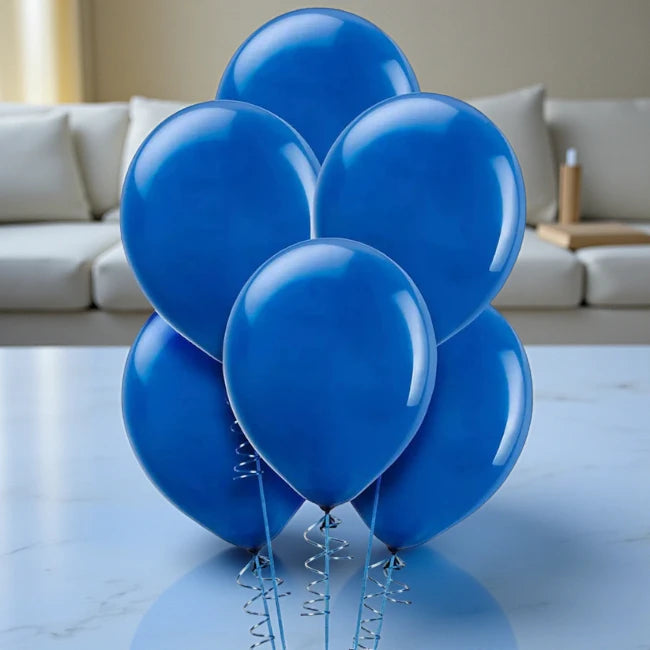 6 Blue Helium Balloons