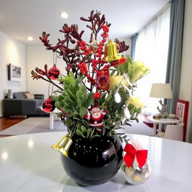 Christmas Black Vase