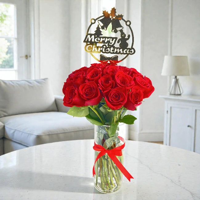 Christmas Roses Vase