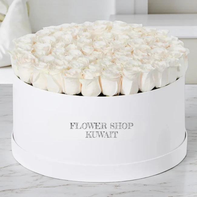 Elegant White Roses Box