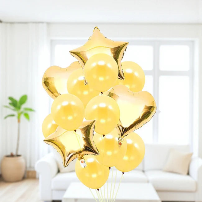 Golden and Yellow Helium Balloons