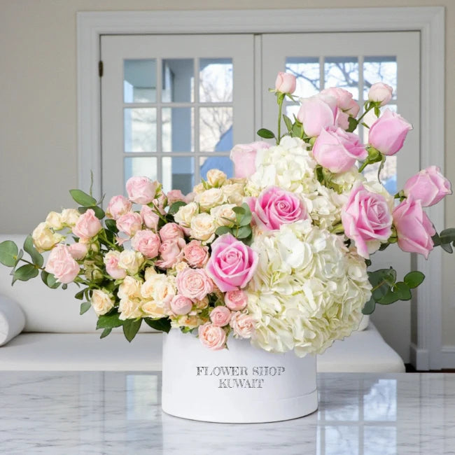 Hydrangea & Roses Flower Box