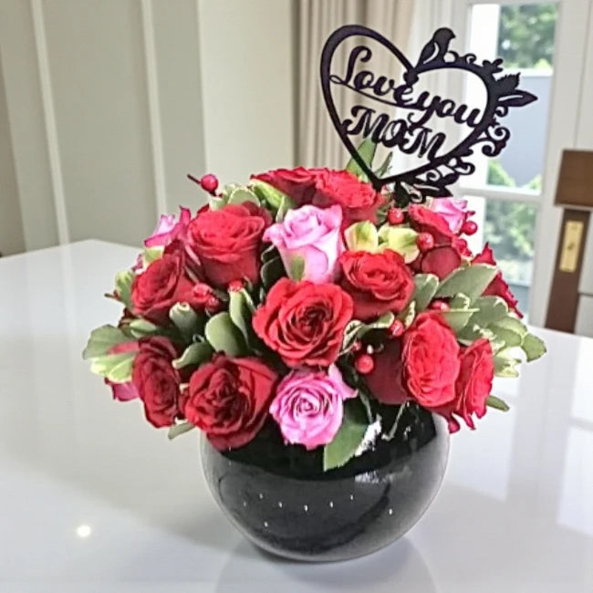 Love You Mom Colorful Vase