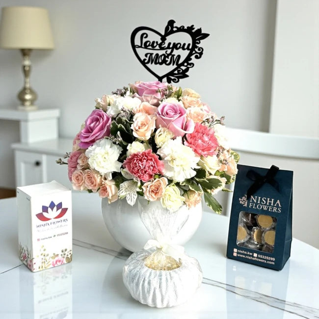 Love You Mom Vase Combo