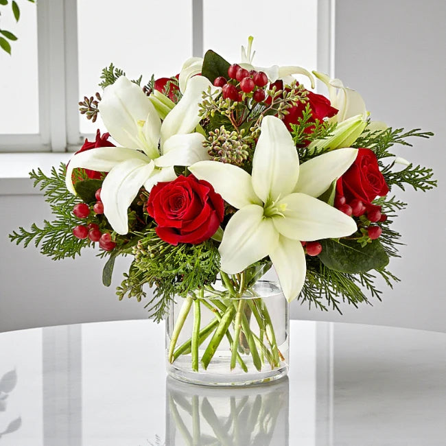 Merry Christmas Floral Vase