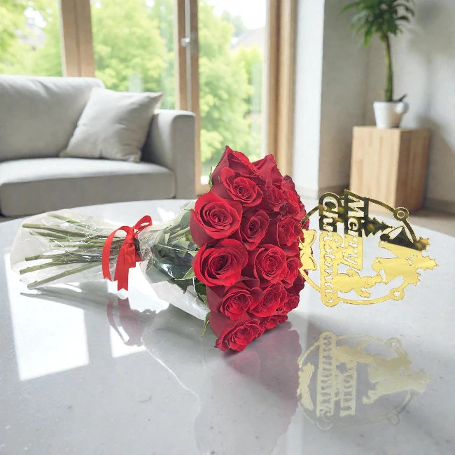 Merry Christmas Roses Bouquet