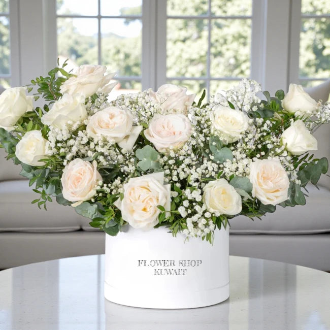 Premium White Roses Box