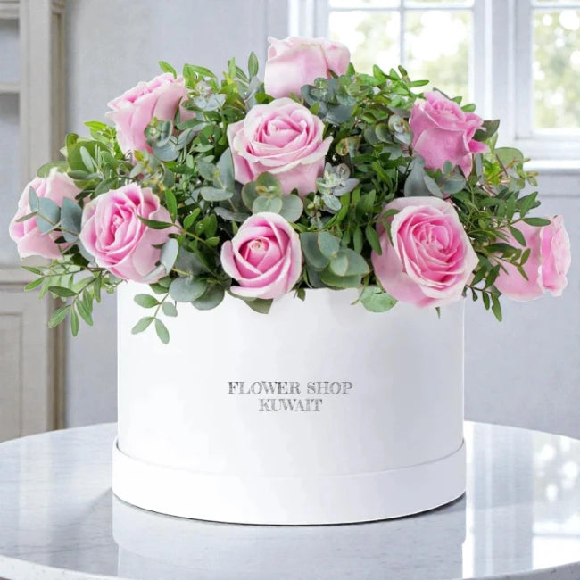 Pink Roses Box Roses Delivery in Kuwait – Flower Shop Kuwait