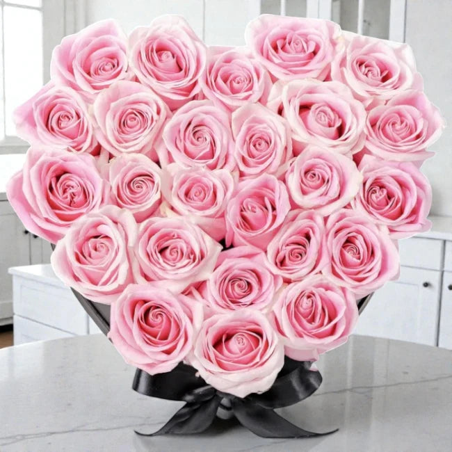 Valentine Pink Roses Heart
