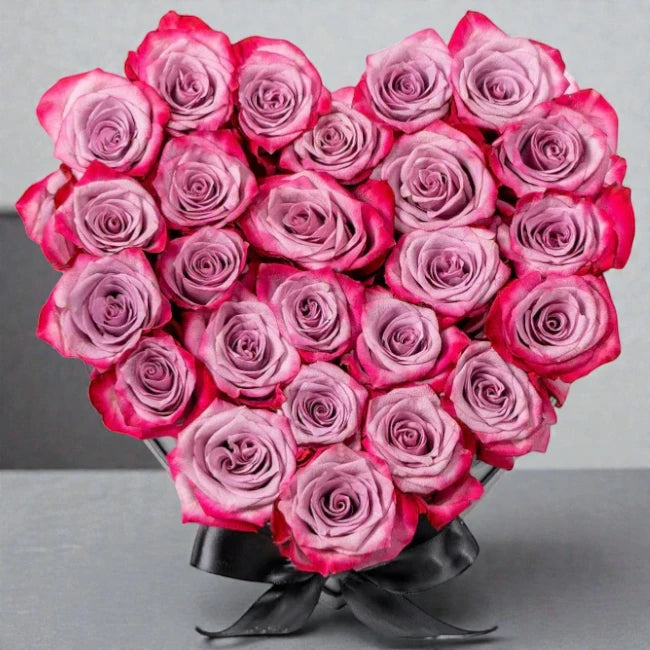 Valentine Purple Roses Heart