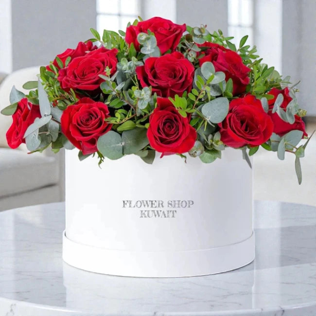 Valentine Red Roses Box – Flower Shop Kuwait